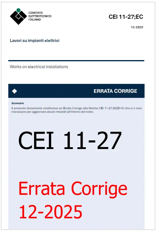 CEI 11-27 Errata Corrige 12-2025